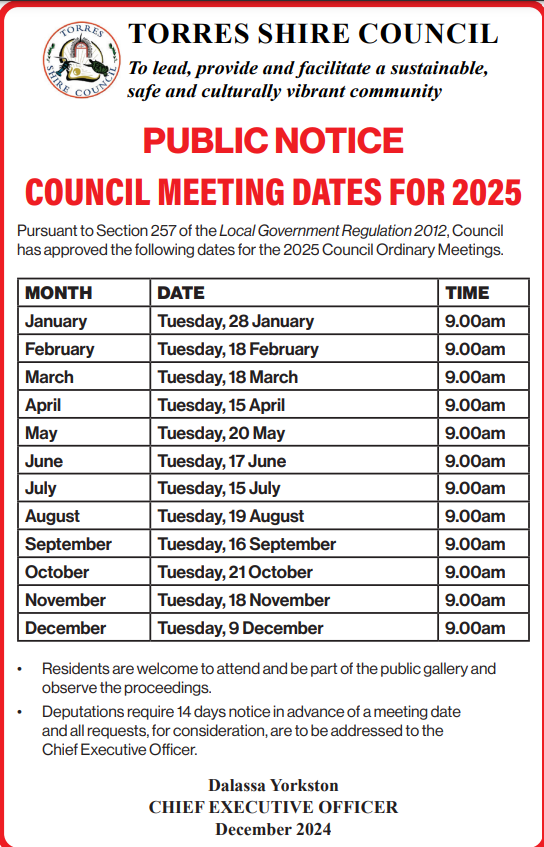 2025 Meeting dates